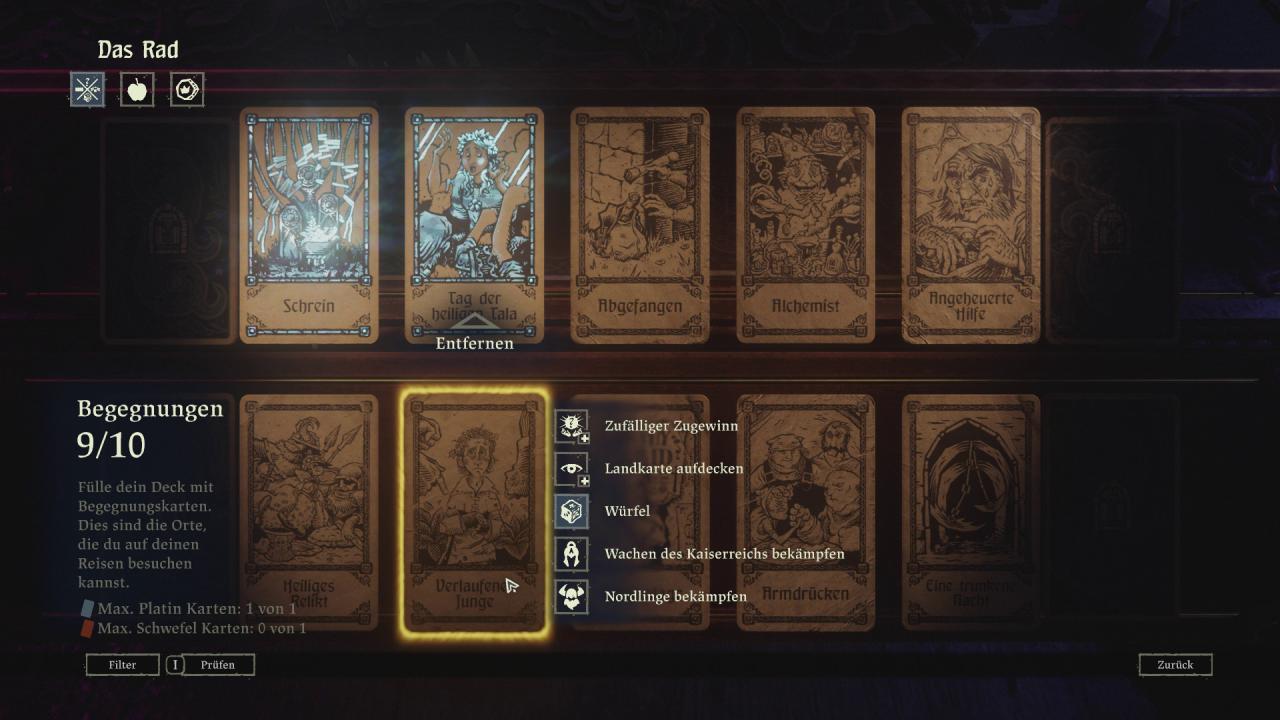[16/11/2017] Vor jedem Level mischen wir mehrere unserer eigenen Ereigniskarten unter das Deck des Gebers.&nbsp;