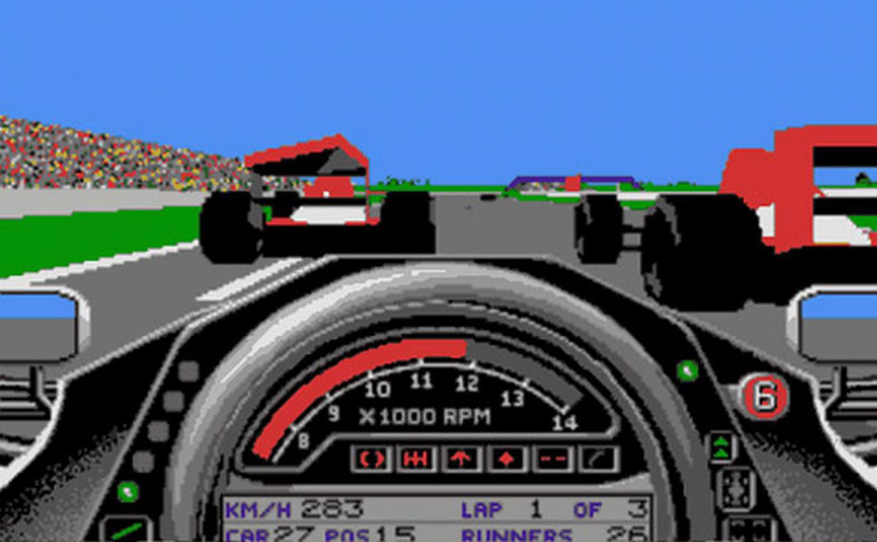 [22/12/2017] Formula One Grand Prix (1992) setzt neue Technik-Maßstäbe. Die MicroProse-Rennsimulation glänzt mit großartiger Grafik, glaubhafter Physik und einem realistischen Fahrverhalten.