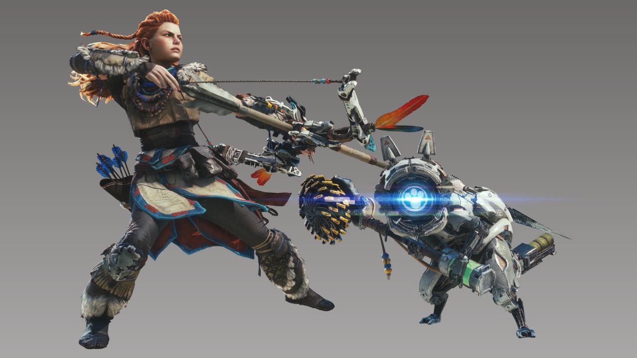 [26/01/2018] Verrückte Kooperation: In der PS4-Fassung von Monster Hunter: World dürfen Spieler als Horizon: Zero Dawn-Heldin Aloy auf Jagd gehen. Als Begleiter fungiert eine Roboter-Katze.