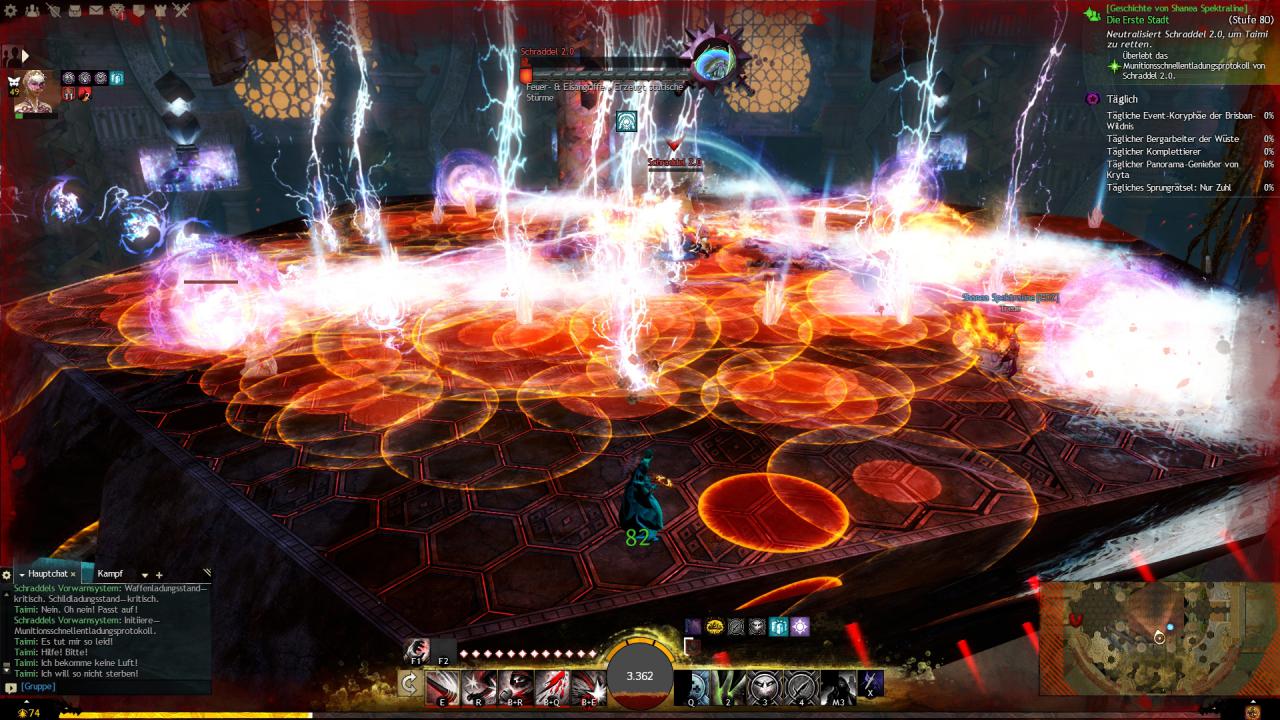 [14/02/2018] Guild Wars 2: Path of Fire -&nbsp;In den Bosskämpfen erwartet euch mal wieder ein ganzen Feuerwerk an Angriffen, denen ihr punktgenau ausweichen müsst.