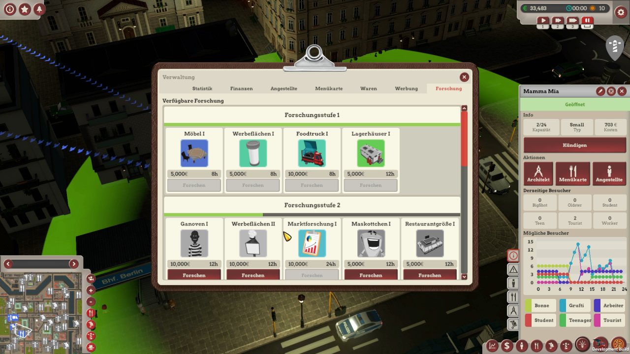 [22/02/2018] Geld investieren wir in Forschung und erweitern dadurch unsere spielerischen Möglichkeiten.
