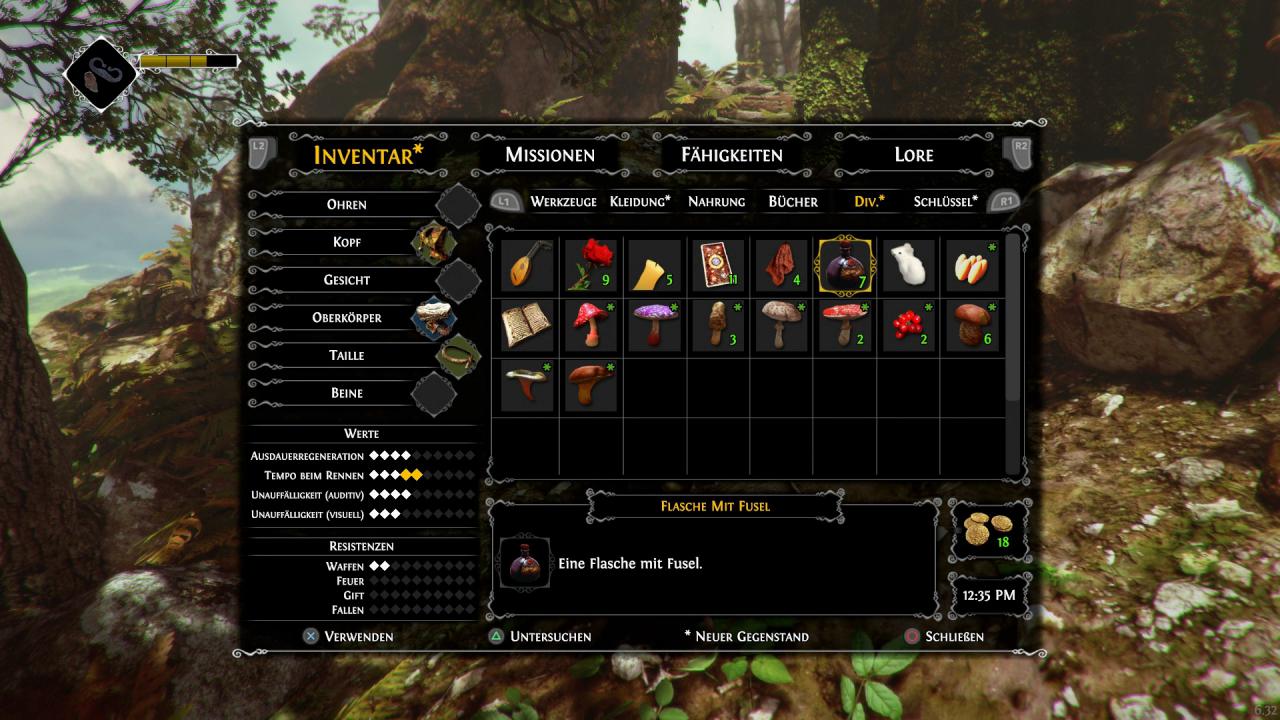 [22/03/2018] Das Inventar im Spiel ist übersichtlich und leicht zu bedienen.
