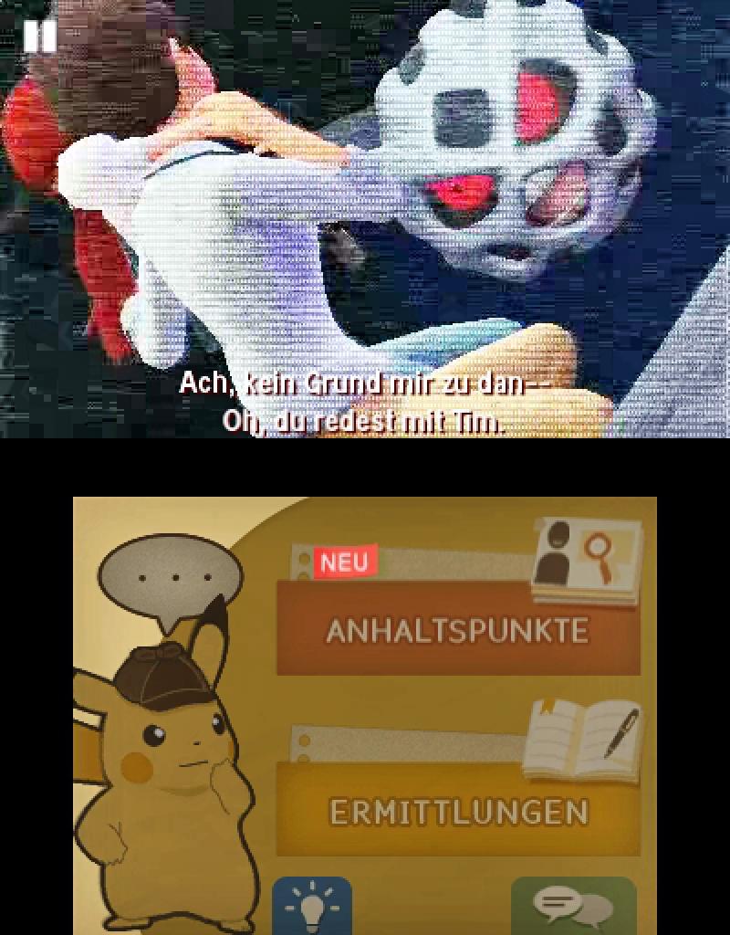 [04/04/2018] Meisterdetektiv Pikachu ist fleißig – wann immer es eine Szene besonders stark inszenieren kann, nutzt es diese Gelegenheit auch aus. Top-3DS-Stil! 