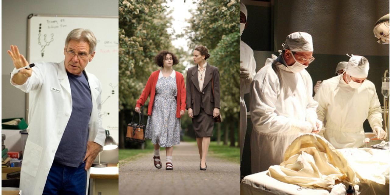 Szenenbilder dargesteller Personen, die ein Stück der Medizingeschichte verändert haben. Links: "Ausnahmesituation" (2010) / Mitte: "Eleanor & Collette" (2018) / Rechts: "Ein Werk Gottes" (2004)