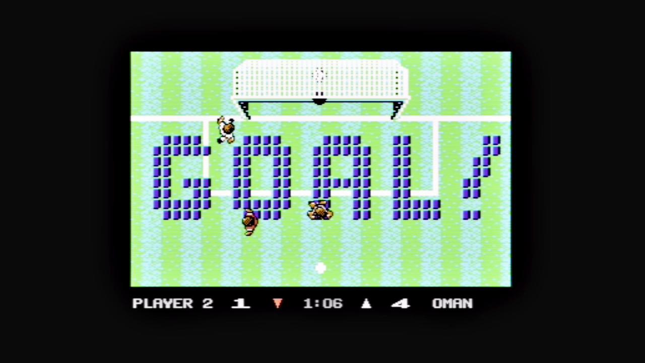 [22/06/2018] Fliegenfänger: Die Torhüter bewegten sich eher auf Kreisklassen-Niveau, wodurch meist viele Tore fielen. (C64)
