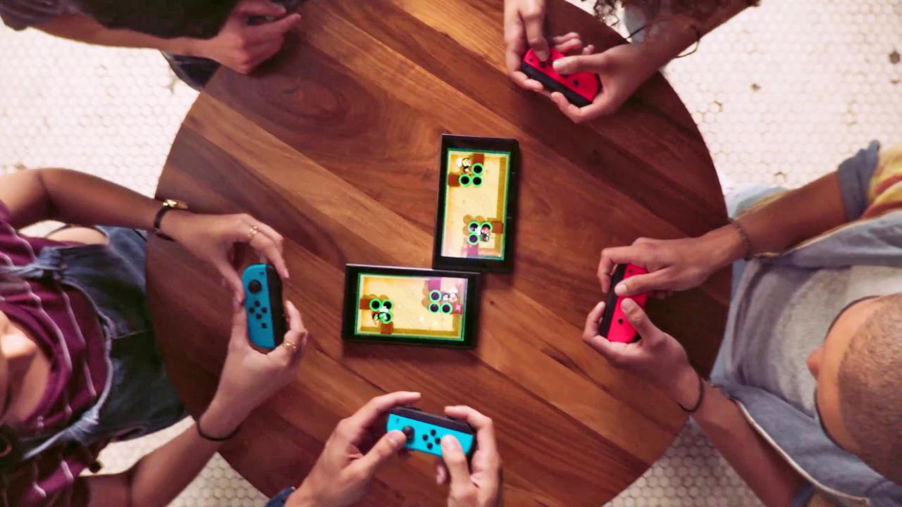 Im Tisch-Modus könnt ihr zwei Switch-Konsolen per Verbindungs-Feature miteinander verbinden und dadurch die Spielfelder mancher Minispiele erweitern.