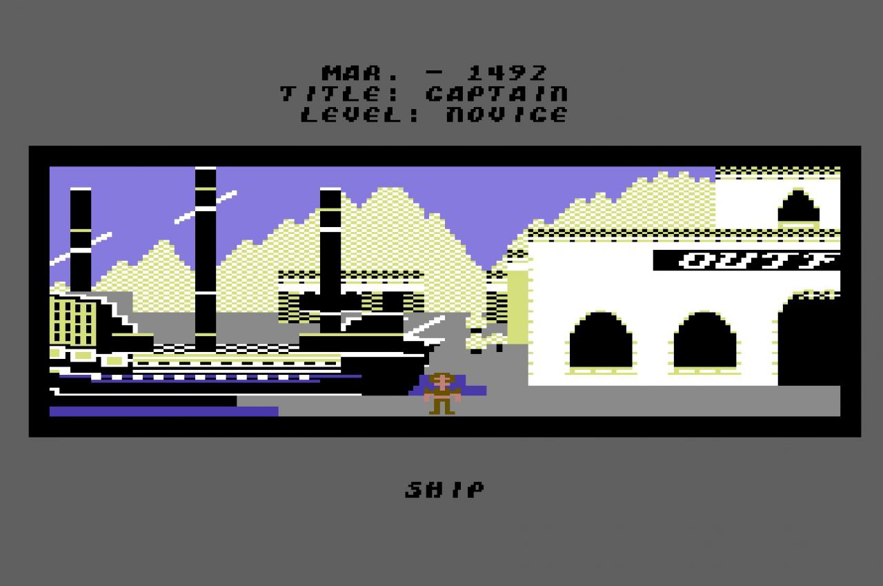 [11/07/2018] Mit den Belohnungen durch die Spanische Krone durfte man sein Schiff ausbauen. (C64)