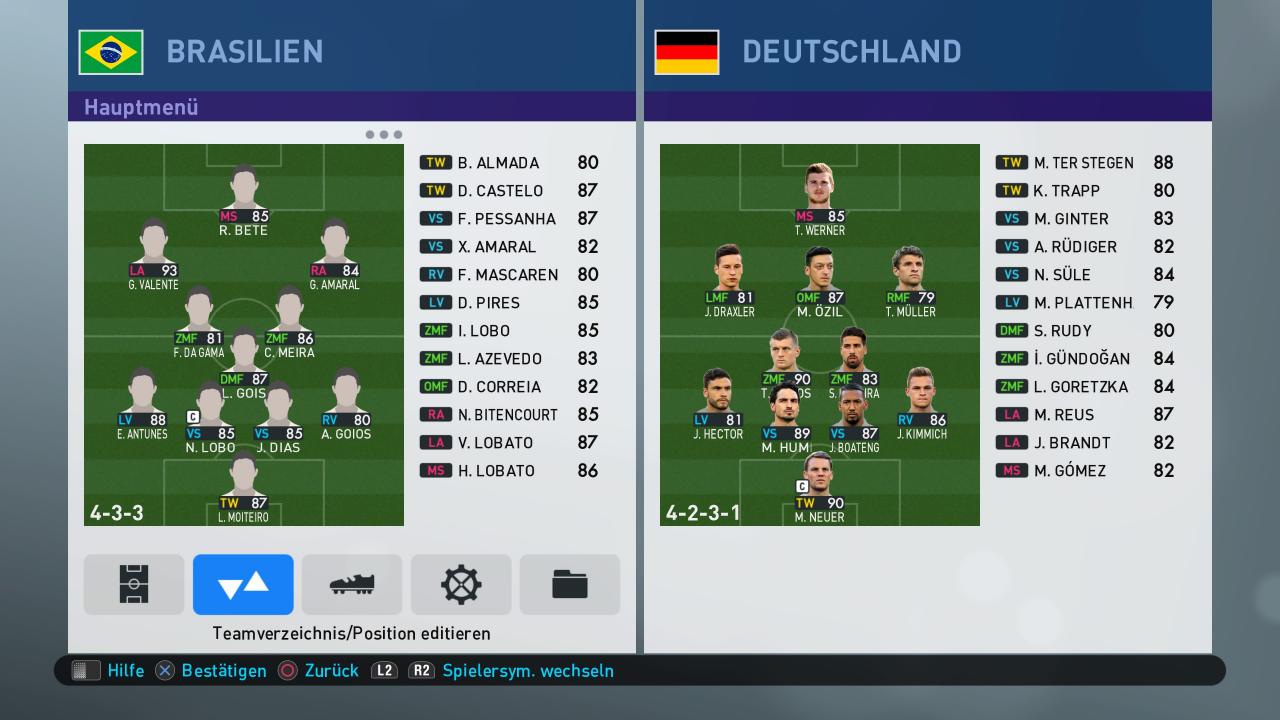 [24/08/2018] Kurzfristig mussten die PES-Macher aus Lizenzgründen Spielergesichter und Namen der brasilianischen Mannschaft verfremden. Es soll jedoch zeitnah ein Update folgen.