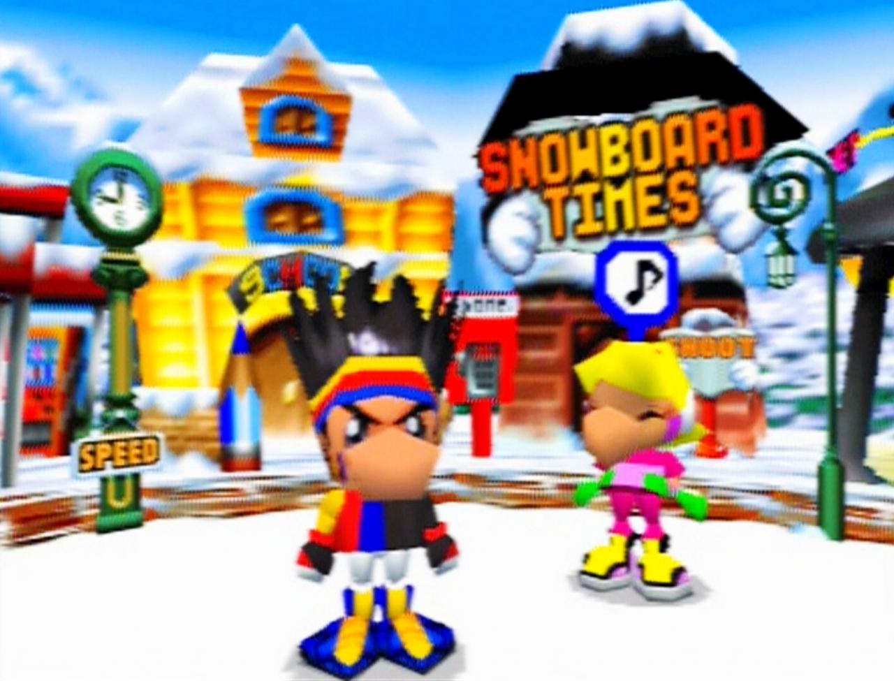 [24/08/2018] Im Story-Modus von Snowboard Kids 2 könnt ihr „Snow Town“ unsicher machen, diverse Läden besuchen oder Herausforderungen annehmen.