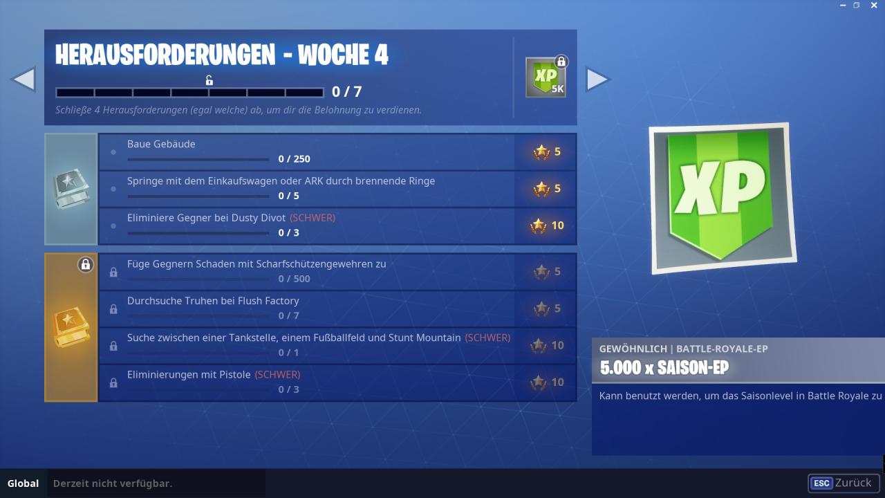 Die Woche 4-Challenges in Fortnite Battle Royale.