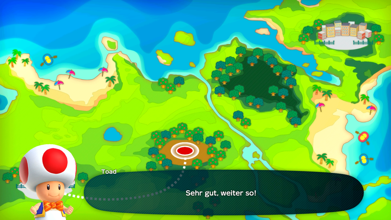 Die Karte des Modus Pfad der Prüfungen in Super Mario Party für Nintendo Switch.