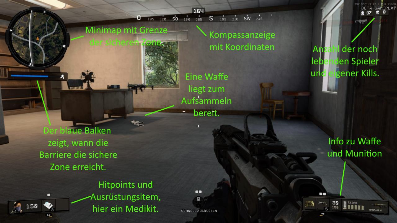 [17/09/2018] Das HUD in der Blackout Beta in der Übersicht.
