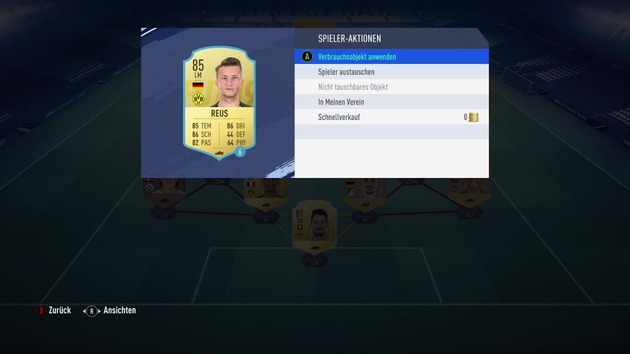 Marco Reus als Leihspieler in FIFA 19 Ultimate Team