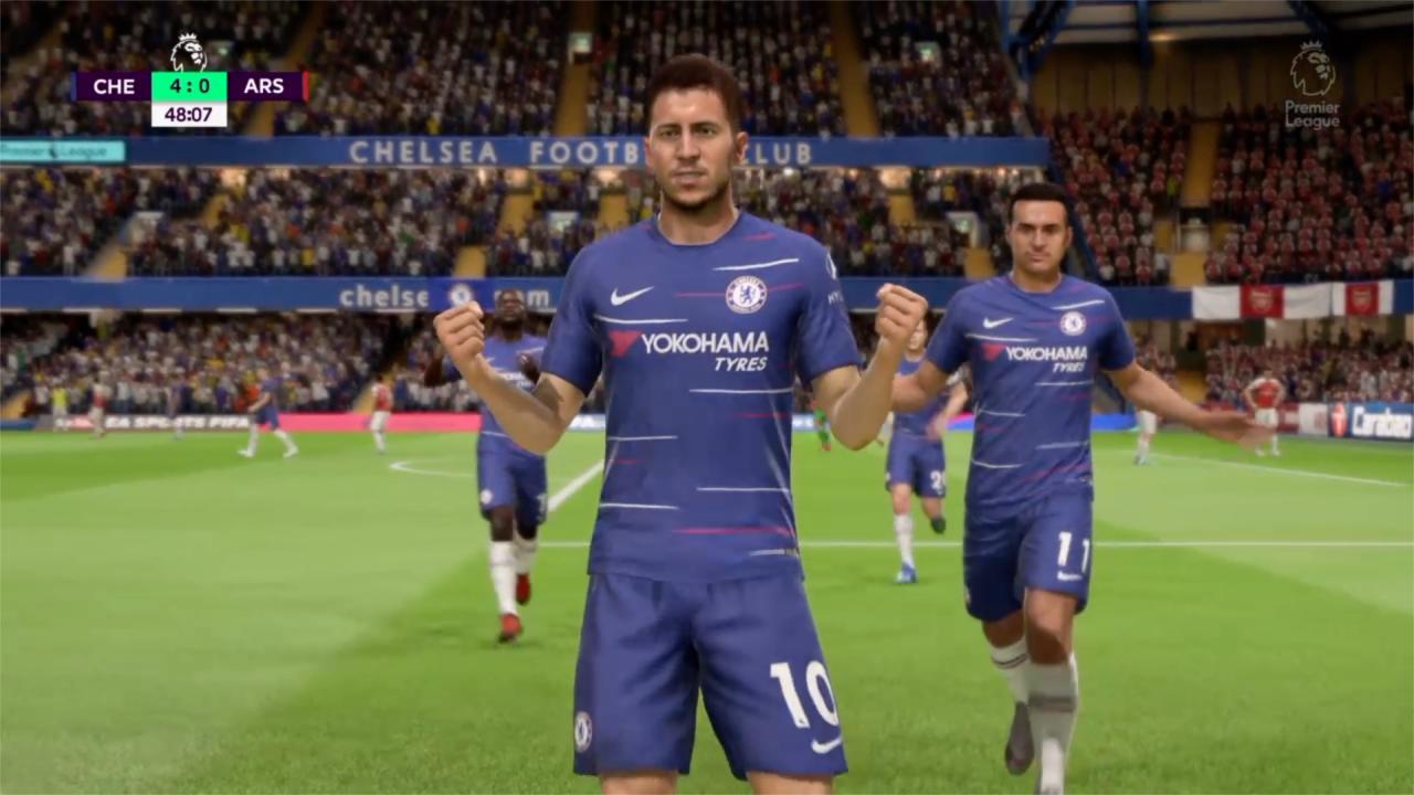 Chelseas Eden Hazard jubelt in die Kamera.