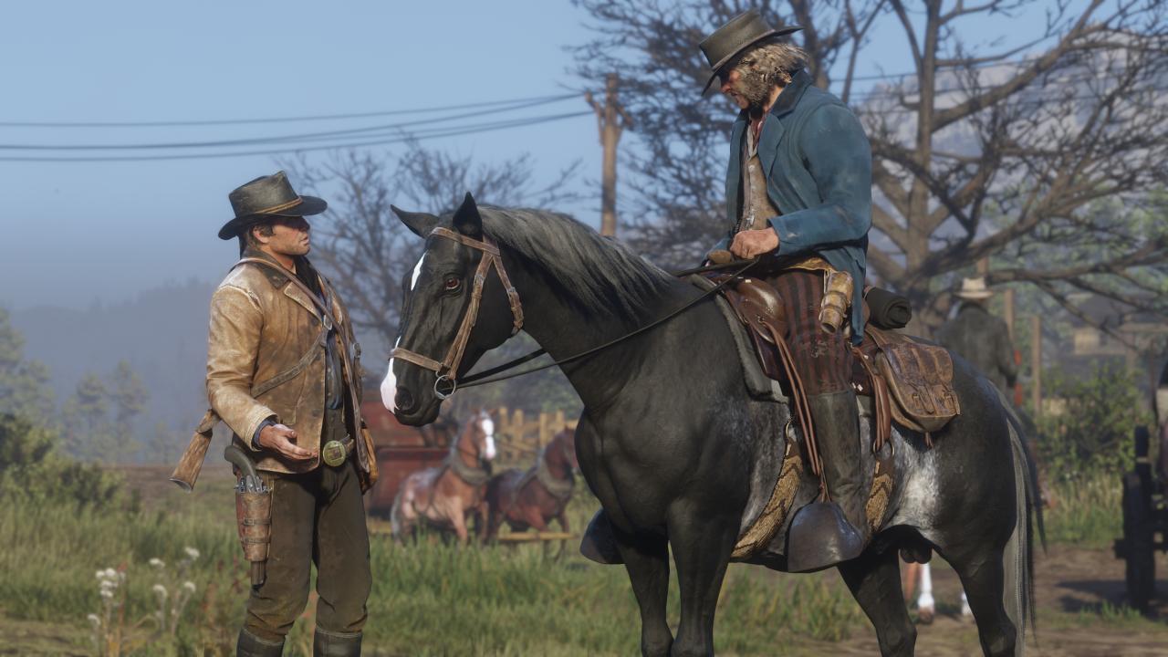 Arthur Morgan und ein NPC in Red Dead Redemption 2.