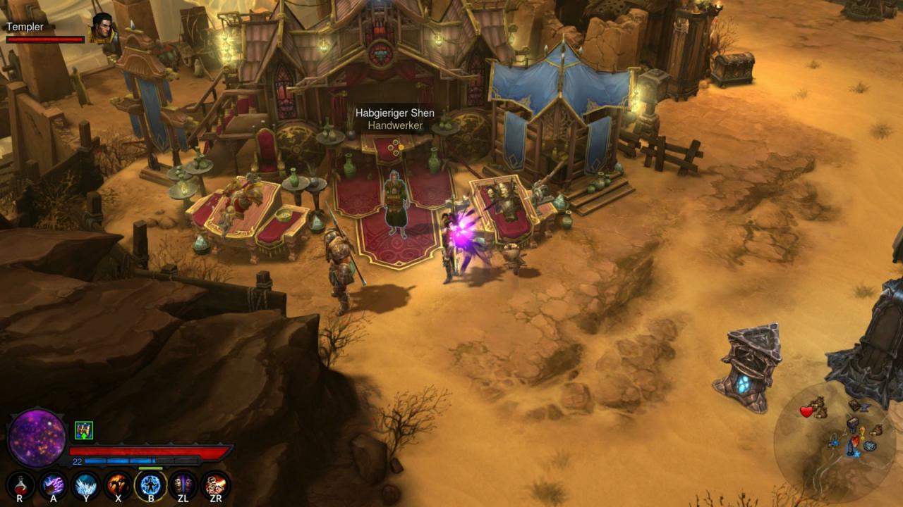 Bei den verschiedenen Handwerkern holt ihr noch mehr aus der gefundenen Ausrüstung heraus oder stellt per Crafting eigene her.