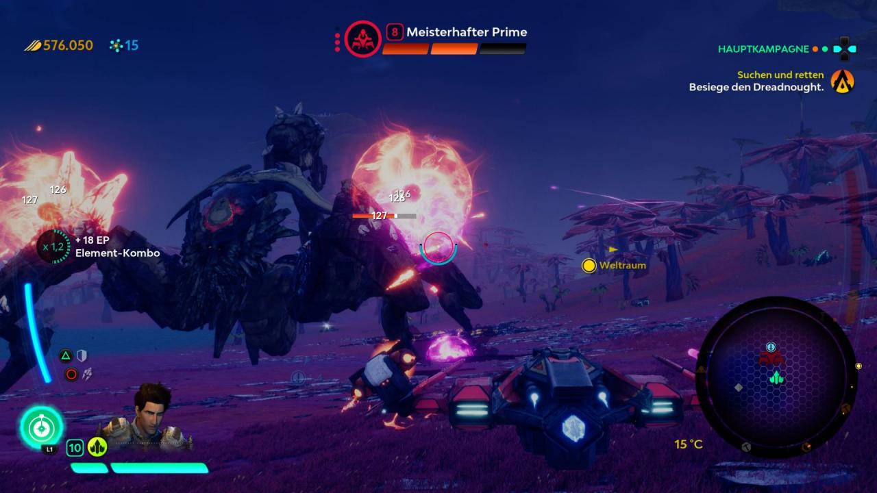 Um den Einfluss der Vergessenen Legion im Atlas-System zu schmälern, zerstört ihr große Kampfroboter namens Legion Primes in mehrphasigen Bosskämpfen.