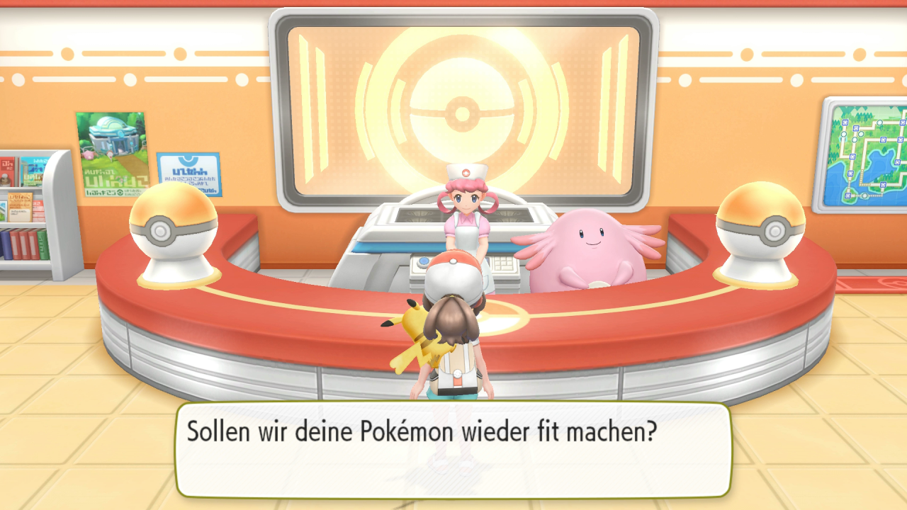 [13/11/2018] Nach einigen Kämfen lassen wir im Pokémon-Center unser Team heilen.
