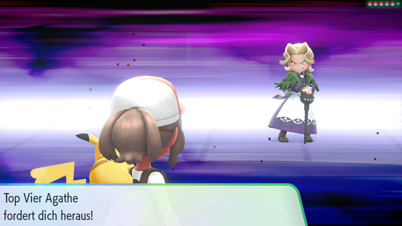 [26/11/2018] Gegen Top Vier Agathes Geist- und Gift-Pokémon gewinnen wir mit Leichtigkeit.