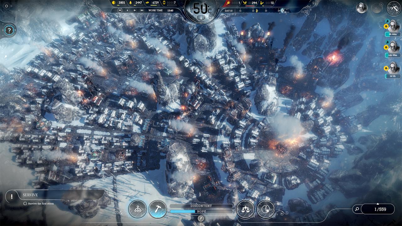 [20/11/2018] Frostpunk wurde nach dem Launch um drei DLCs erweitert, einer davon erzählt unter anderem die Vorgeschichte der Eiszeit-Apokalypse.