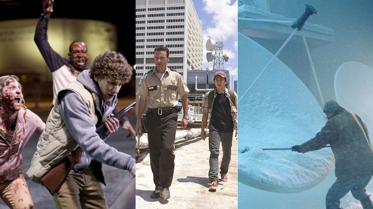 Szenenbilder aus "Zombieland", "The Walking Dead" und "The Day After Tomorrow"