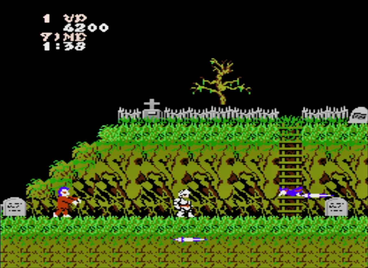 [17/12/2018] Ghosts ’n Goblins (1985):&nbsp;Das Jump & Run Ghosts ’n Goblins ist schon etwas älter, blieb jedoch vielen Spielern als traumatische Erfahrung in Erinnerung – und zwar nicht nur wegen der hohen Gegnerdichte. Der Witz: Am Ende stellt sich heraus, dass der Teufel sich einen Spaß erlaubt hat und ihr alles noch mal auf einem höheren Schwierigkeitsgrad durchspielen müsst, um zum echten Ende zu gelangen. Der Arcade-Klassiker wurde für zahlreiche Plattformen umgesetzt, darunter C64, Amiga, Atari ST, PC, NES und Game Boy (Color und Advance).&nbsp;