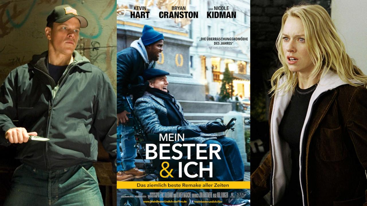 Szenenbilder aus "Departed - Unter Feinden" und "Ring" und Kinoplakat zu "Mein Bester & Ich"