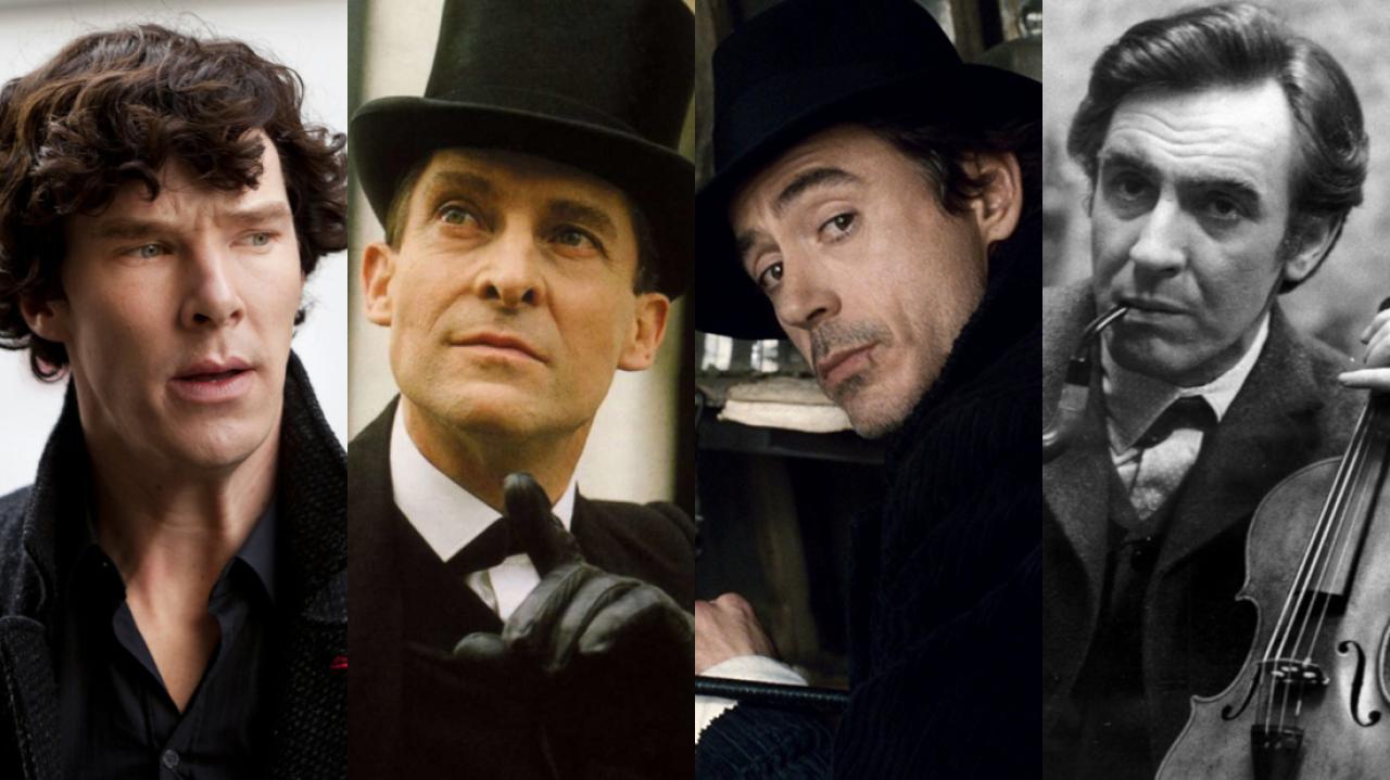 Szenenbilder aus "Sherlock", "Die Abenteuer des Sherlock Holmes", "Sherlock Holmes" und "Das Privatleben von Sherlock Holmes" 