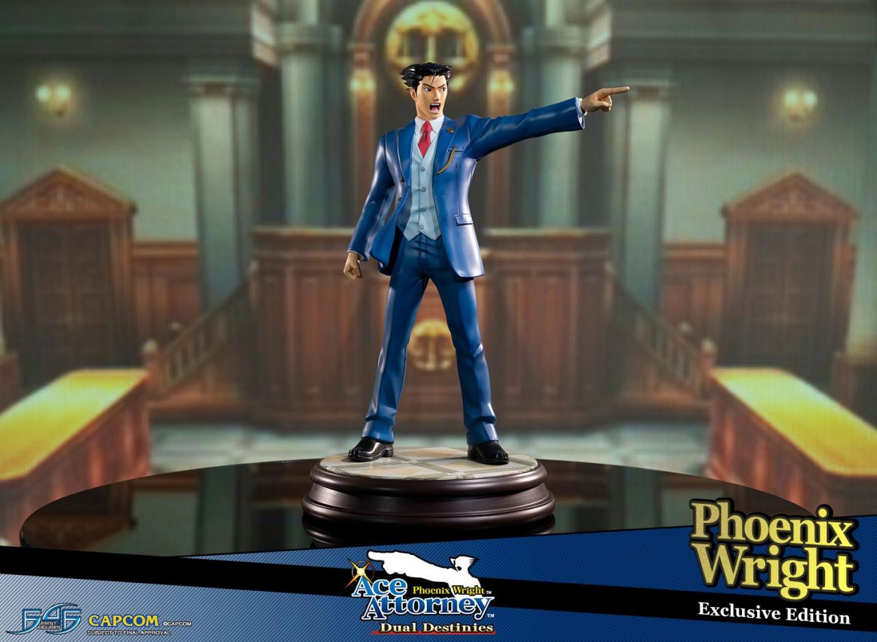 [15/02/2019] Protagonist Phoenix Wright kommt als als sehr detailliert gestaltete Figur von First4Figures zu Ruhm und Ehre. Die Statue fängt den Stil aus dem Gerichtssaal von Phoenix Wright: Ace Attorney – Dual Destinies ein.