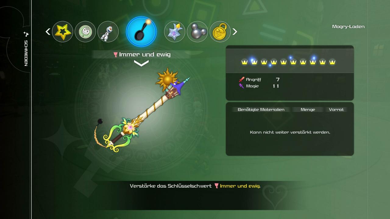 Kingdom Hearts 3 Schlüsselschwerter: Immer und ewig