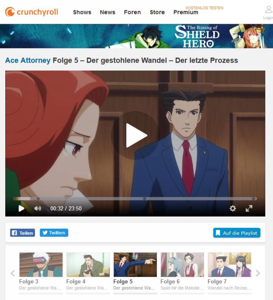 [15/03/2019] Auf crunchyroll.com könnt ihr eine Anmiationsserie zur Anwalts-Videospielreihe 