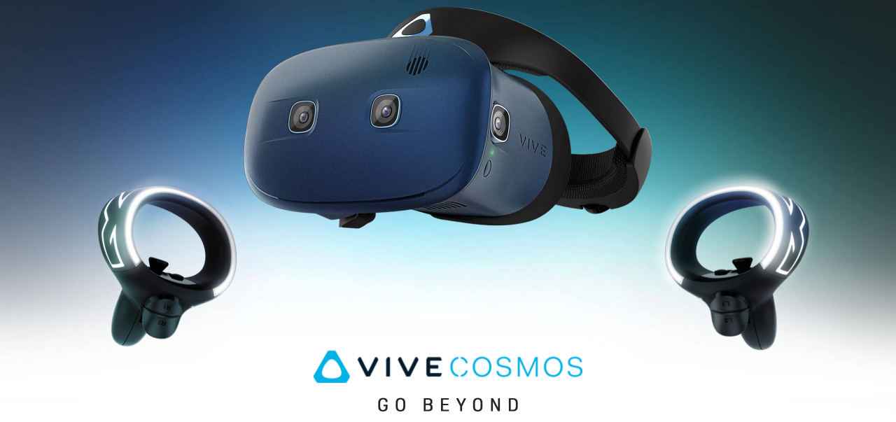 [05/04/2019] Inside-Out-Tracking, überarbeitete Controller, besseres Display: Die Vive Cosmos schlägt in die gleiche Kerbe wie die Oculus Rift S. Allerdings lässt sich das Visier hier hochklappen.