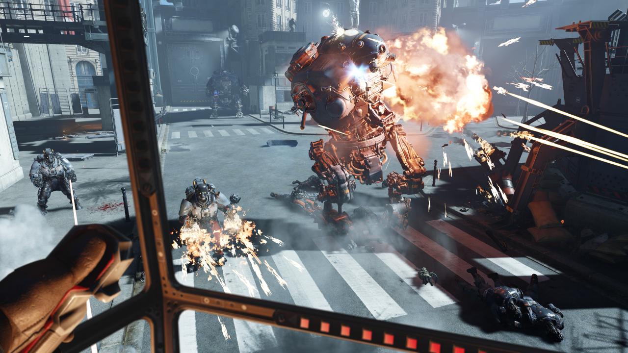 [05/04/2019] Im Panzerhund durch Paris: Wolfenstein: Cyberpilot ist eine Kooperation von Machine Games und Arkane Studios und geht am 26. Juli 2019 für 19,99 Euro an den Start.