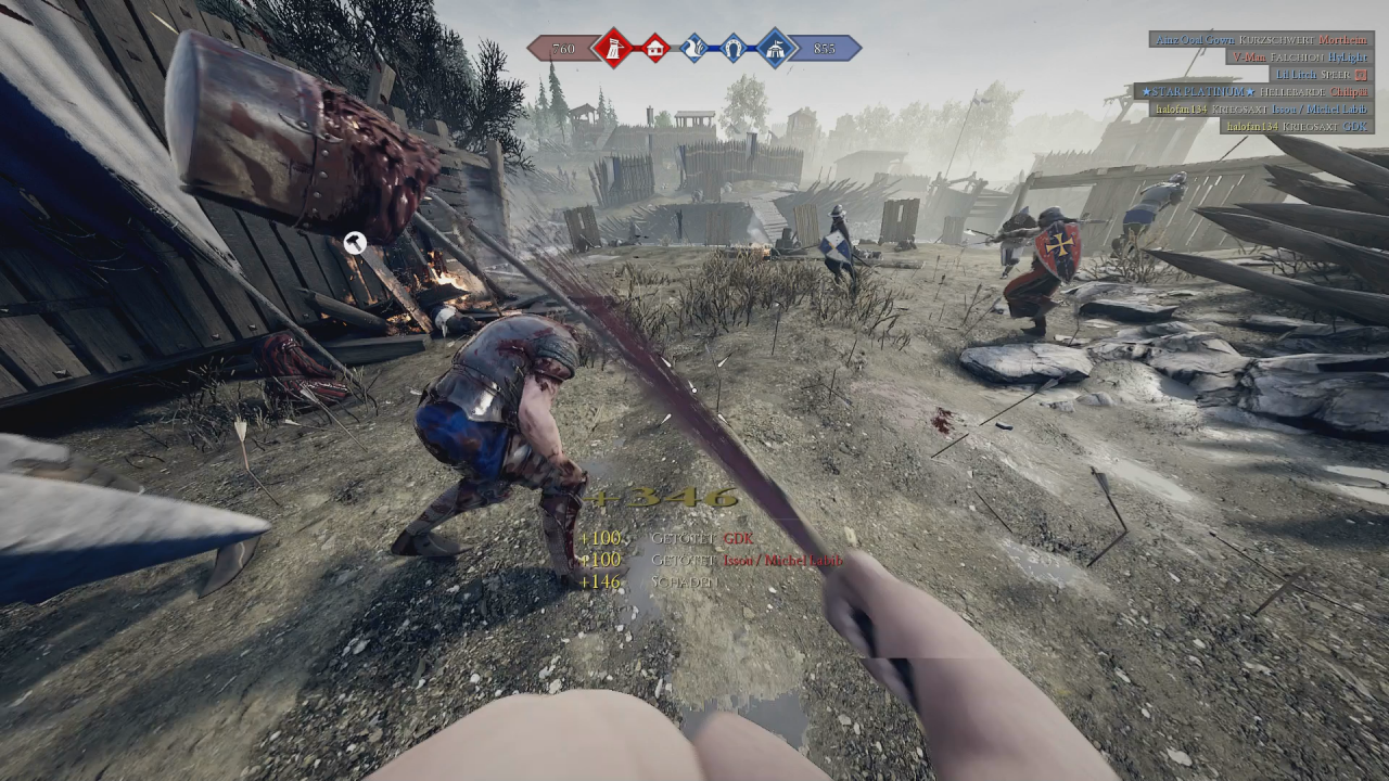 [07/05/2019] Mit Brutalität geizt Mordhau nicht, wodurch aber das Trefferfeedback umso befriedigender ist.