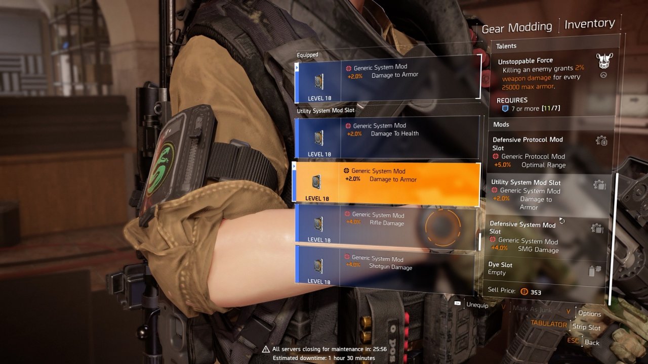 Liste mit allgemeinen Mods auf Level 18.