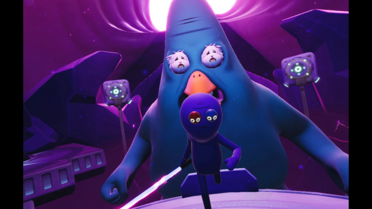 [19/06/2019] Bei Trover Saves the Universe müsst ihr den Fiesling Glorkon besiegen und eure Hunde retten.