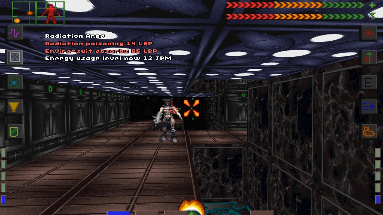 [07/06/2019] Achtung, Strahlung! System Shock erzeugte mit äußeren Einflüssen wie Radioaktivität wohligen Stress während der Kämpfe. Wer sich zu lange in diesen Gebieten aufhielt, verlor Lebensenergie.