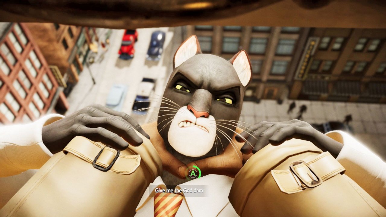 [26/07/2019] Ab und zu muss Blacksad handgreiflich werden – oder sich einfach wehren. In diesen Momenten kommen Quick-Time-Events zum Einsatz.