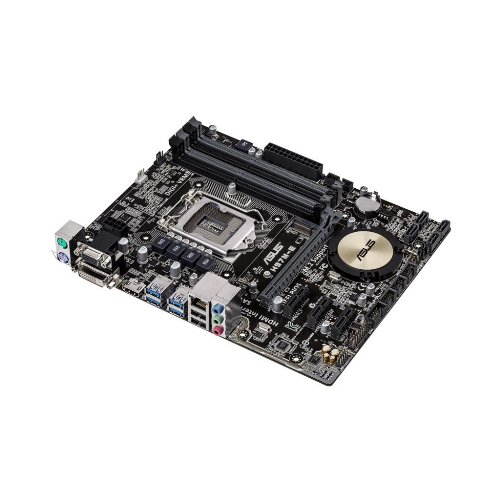 [02/08/2019] Unsere alte Hauptplatine: Asus H97M-E für den Sockel 1155