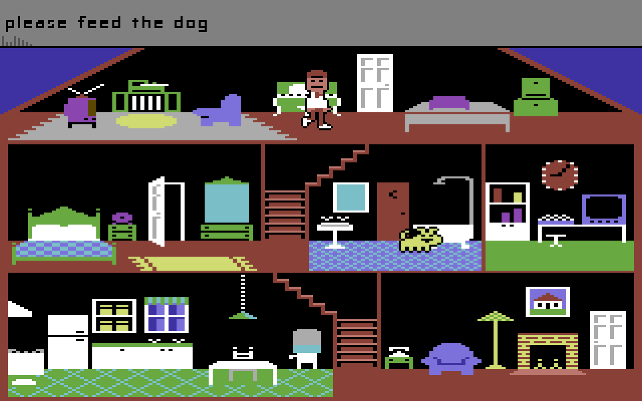 [28/11/2019] Little Computer People von 1985 ist der Urahn der heutigen Sims-Spiele. Ziel des Spielers war es, mit dem Computermenschen zu interagieren und beispielweise mit ihm Karten spielen zu, ihm Wasser und Essen in den Kühlschrank zu stellen oder ihn zu bitten, den Hund zu füttern. &nbsp;