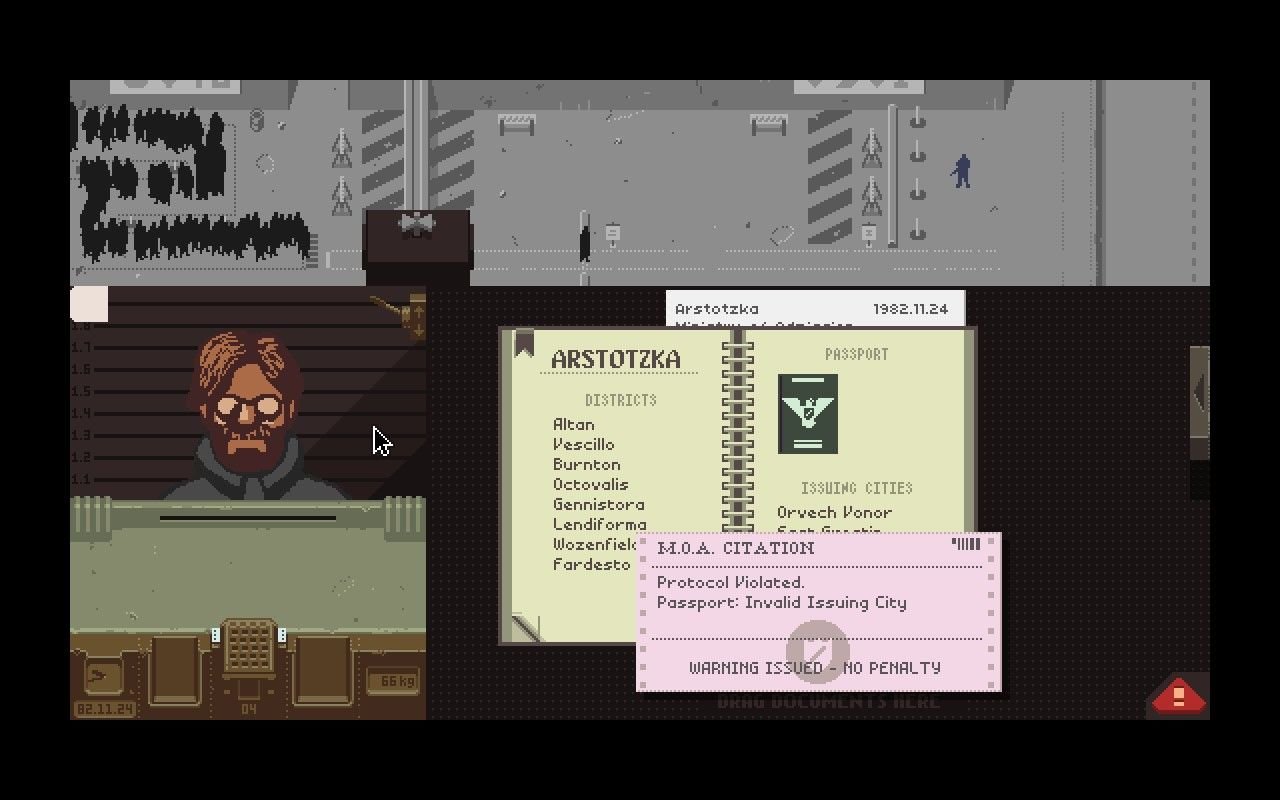 [13/12/2019] In Papers, Please arbeiten wir als Grenzbeamter in einem totalitären Staat. Arbeiten wir gut, erhalten wir Vergünstigungen, begehen wir Fehler oder helfen gar Menschen bei der Flucht, leidet darunter womöglich unsere (virtuelle) Familie. &nbsp;
