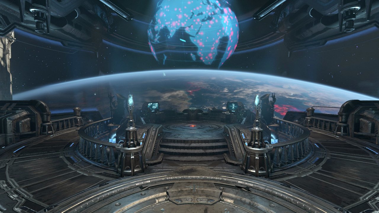 [21/01/2020] Zwischen Missionen kehrt ihr auf euer Raumschiff namens Fortress of Doom zurück. Dort könnt ihr Räume und Upgrades freischalten und in alte Levels zurückreisen.