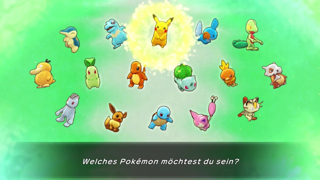 Eine ganze Reihe bekannter Pokémon steht als eigene Spielfigur zur Auswahl. Ihr könnt manuell wählen oder das Ergebnis des Tests zu Beginn akzeptieren.