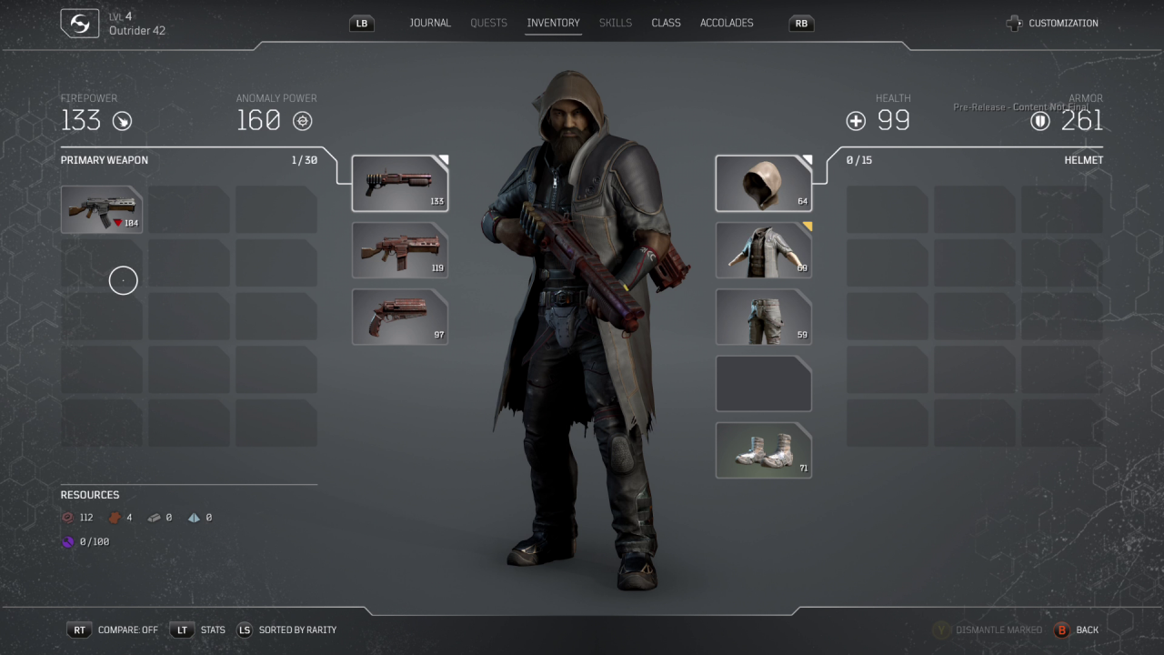 [13/02/2020] Auch das Inventarmenü hat eine gewisse Ähnlichkeit mit Destiny.