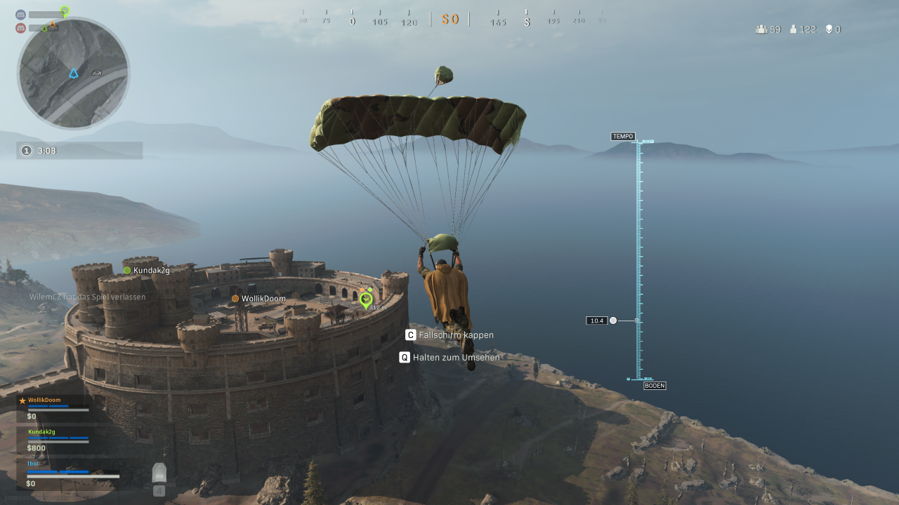 [18/03/2020] Wie in den Battle-Royale-Shootern ist die Wahl der Landungszone ausschlaggebend. Hier haben wir die Gefängnisfestung ausgesucht und stellen uns schon mal darauf ein, dass wir es mit vielen Feinden zu tun bekommen.