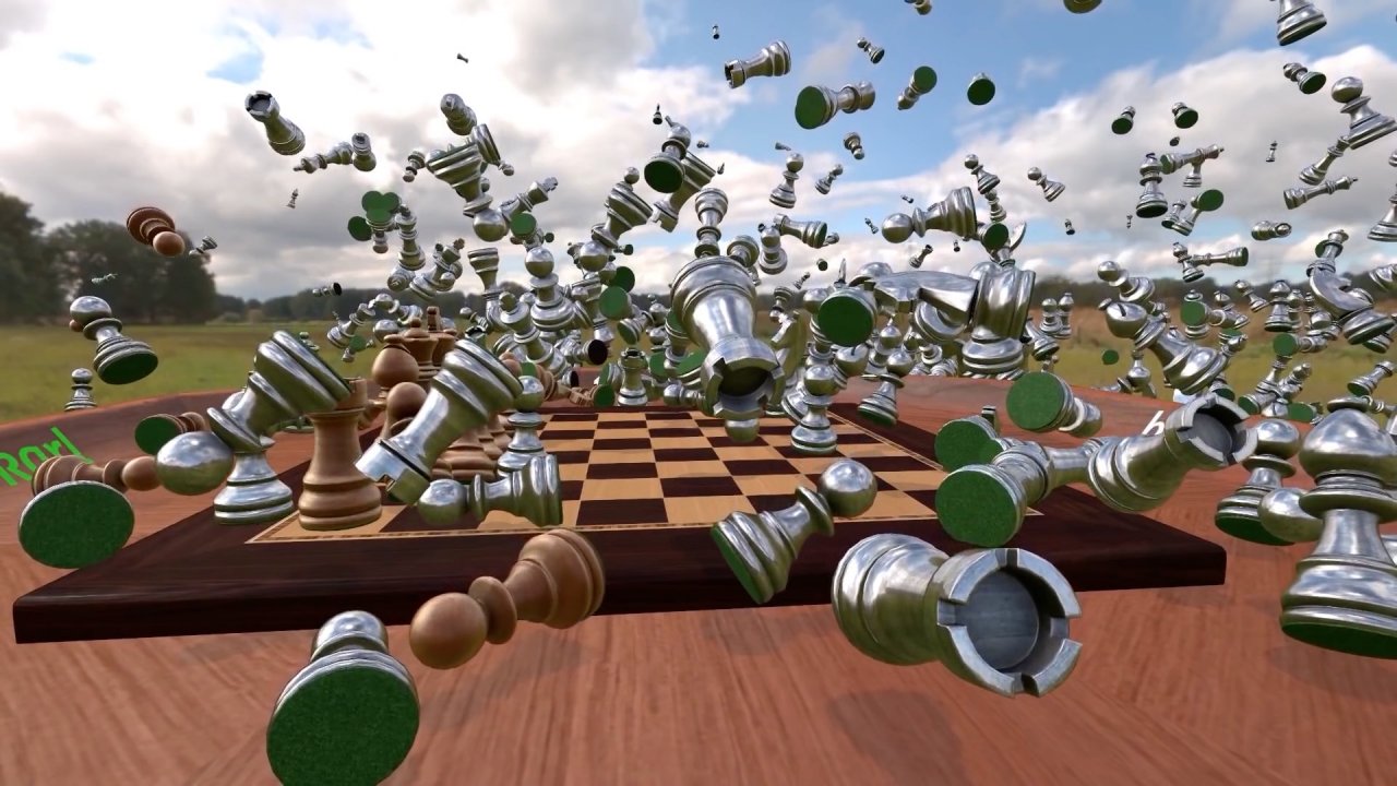 Fliegende Schachfiguren im Tabletop Simulator