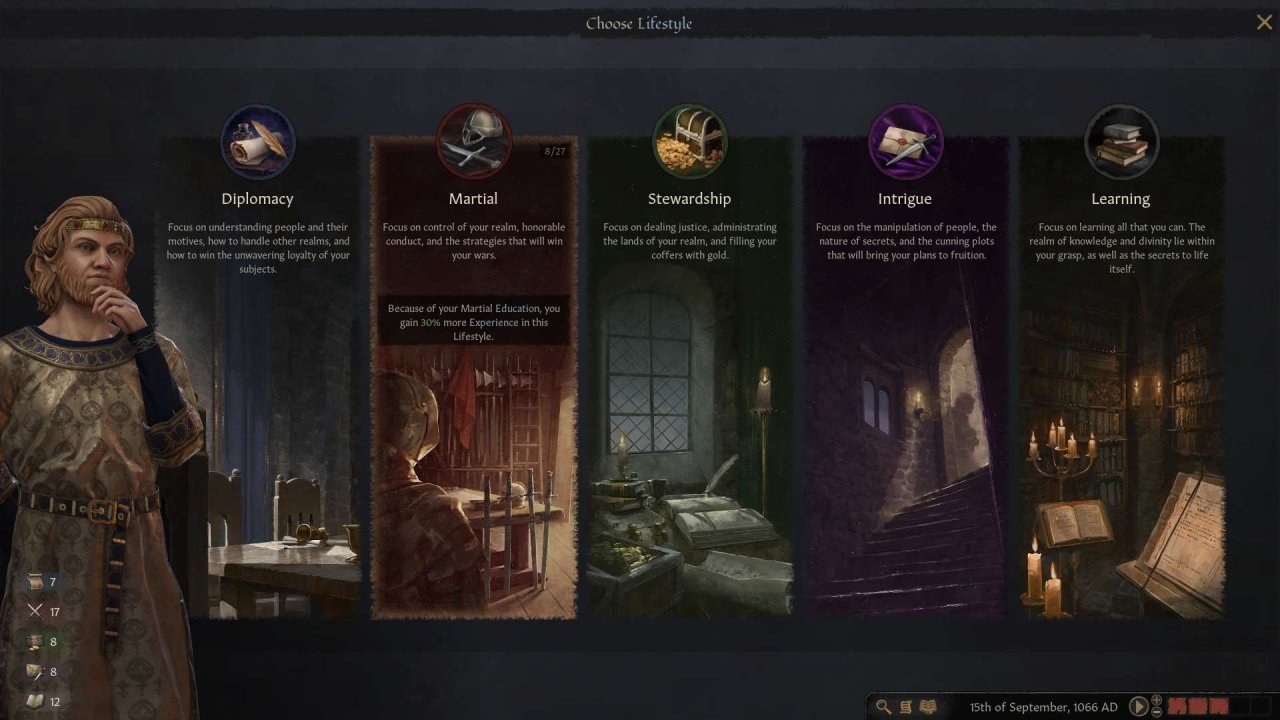 [14/05/2020] Crusader Kings 3 gibt euch die Wahl zwischen fünf Lebensstilen, die sich gravierend auf eure Fähigkeiten auswirken und das Regieren deutlich erleichtern können.