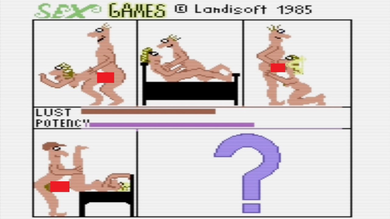 [16/07/2020] Interessanterweise waren die Entwickler des indizierten Sex Games (1985) minderjährig. &nbsp;Stammleser Günther Jauch fragt daher: Durften die ihr Werk denn selbst spielen? (Bild: C64) &nbsp;&nbsp;&nbsp;&nbsp; &nbsp;