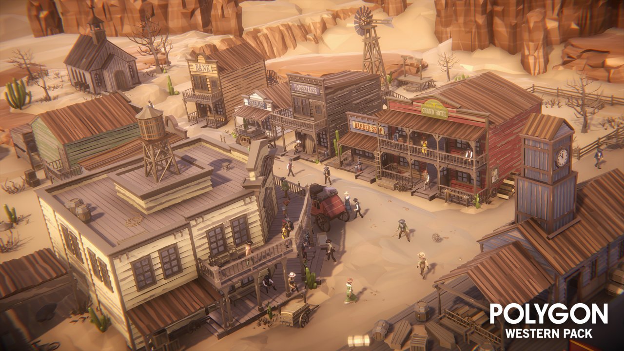 [02/07/2020] Survive the West nutzt das „Polygon - Western Pack“. Es besteht aus 305 Einzel-Assets, die Hersteller Synty Studios zum Freundschaftspreis von 21,19 Euro anbietet. &nbsp;