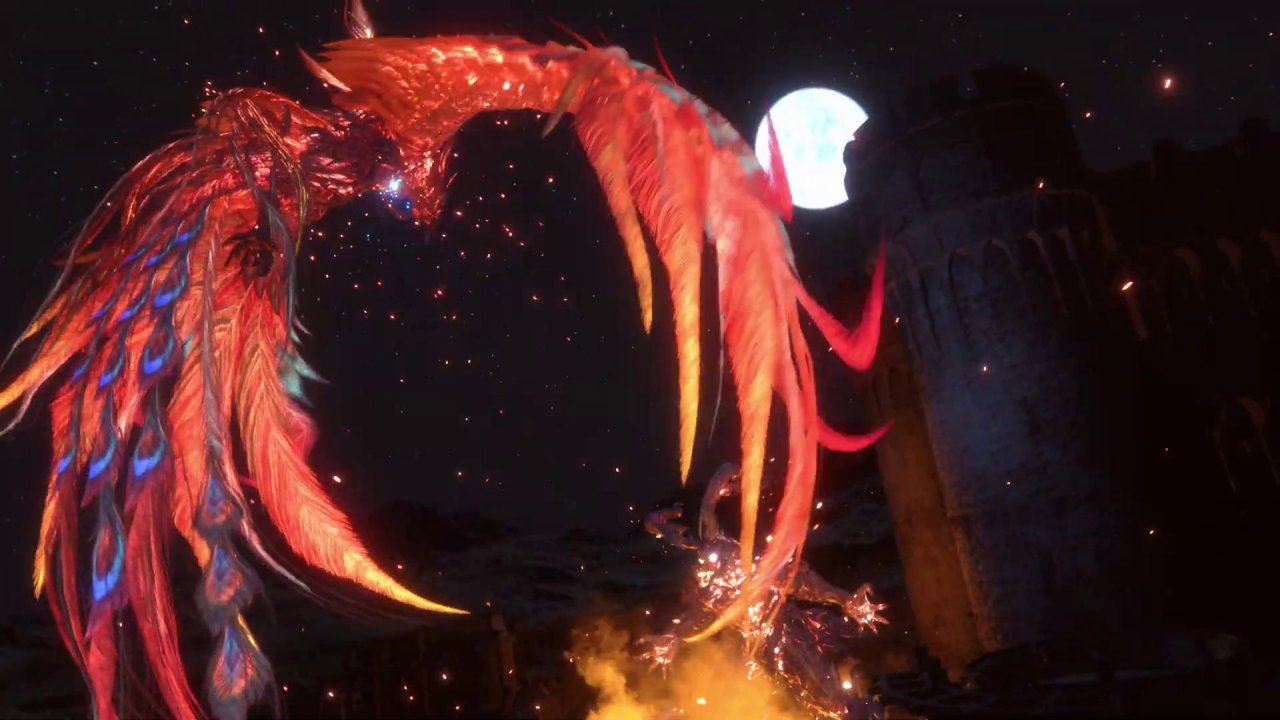 [22/09/2020] Phönix und Ifrit gleichzeitig? Im Trailer sind die Soldaten überrascht, dass sich zwei Eikons des Feuer-Elements beschwören lassen.